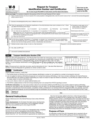 IRS W-9 PDF Template