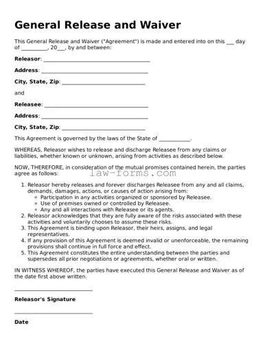 Valid Release of Liability Template