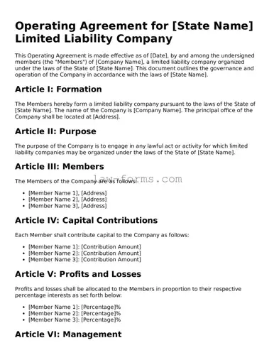 Valid Operating Agreement Template