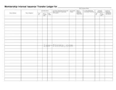 Membership Ledger PDF Template
