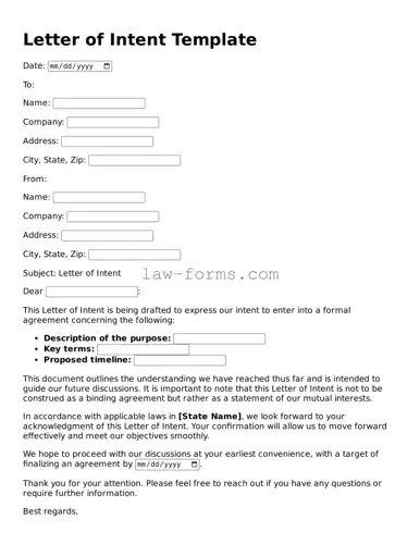 Valid Letter of Intent Template