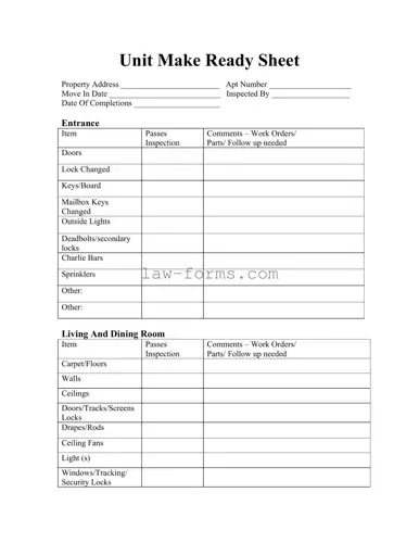 Make Ready Checklist PDF Template