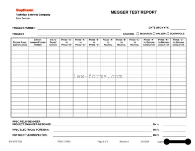 Megger Test PDF Template