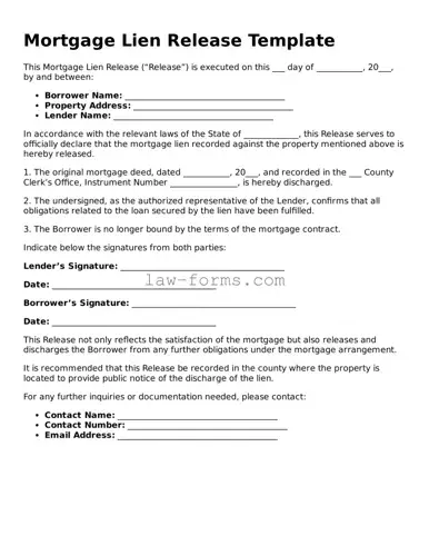 Valid Mortgage Lien Release Template