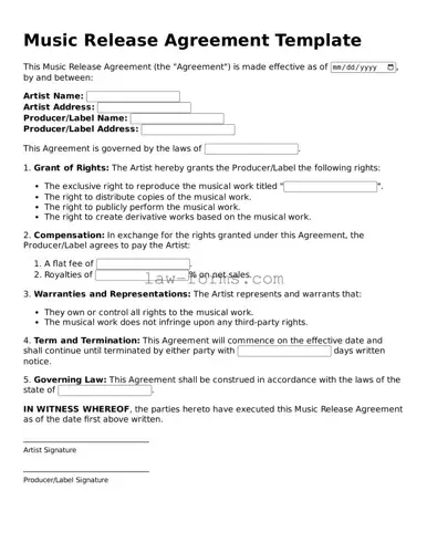 Valid Music Release Template