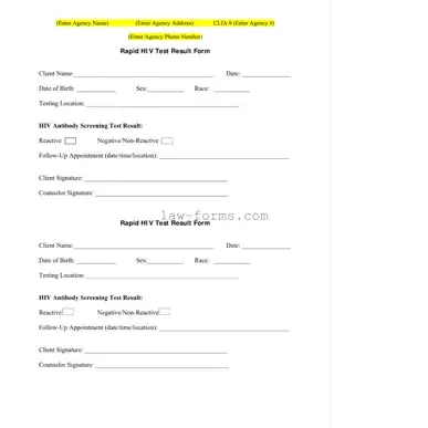 Negative Hiv Test PDF Template