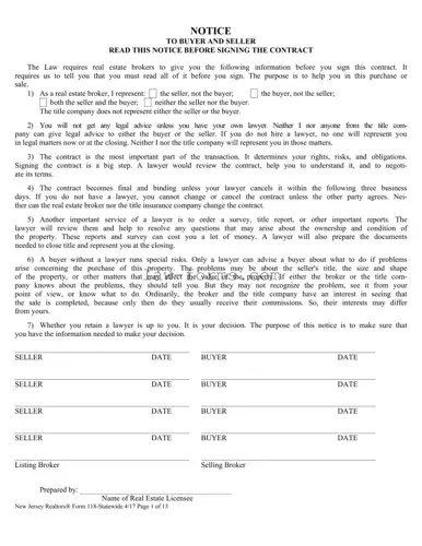 New Jersey 118 PDF Template