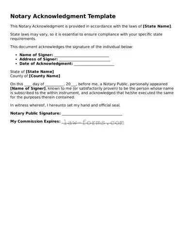 Valid Notary Acknowledgement Template