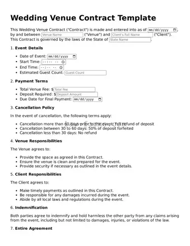 Valid Wedding Venue Contract Template