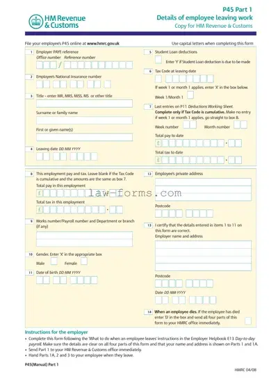 P 45 It PDF Template