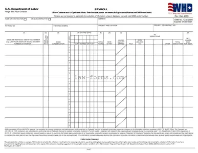U.S. DoL PDF Template