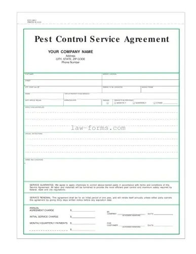 Pest Control Contract PDF Template