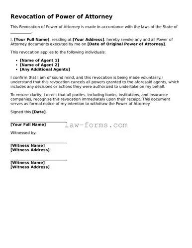 Valid Revocation of Power of Attorney Template