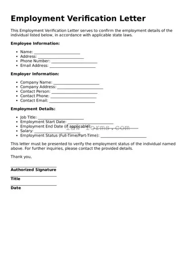 Valid Employment Verification Template
