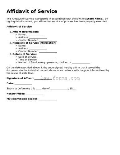 Valid Affidavit of Service Template