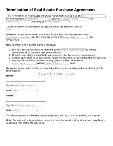 Valid Termination of Real Estate Purchase Agreement Template