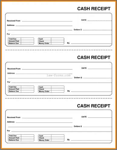 Cash Receipt PDF Template