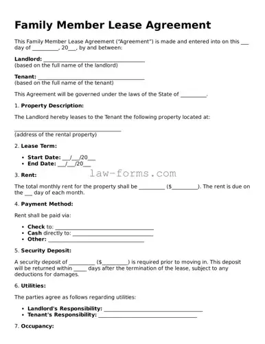 Valid Family Member Lease Agreement Template