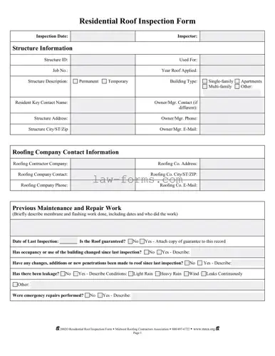 Roof Inspection PDF Template