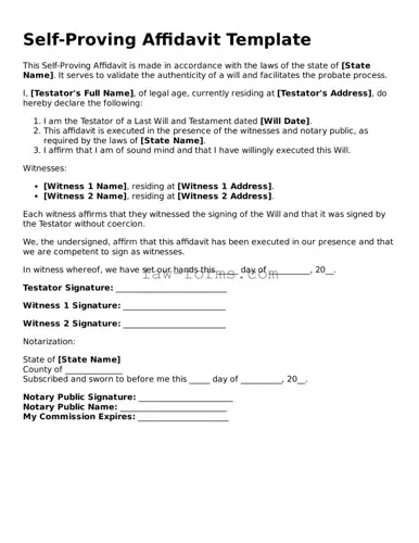 Valid Self-Proving Affidavit Template