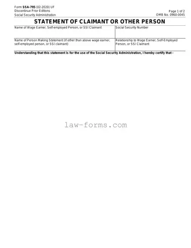 SSA SSA-795 PDF Template