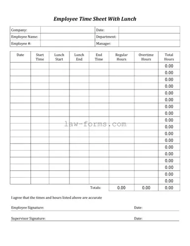 Time Card PDF Template