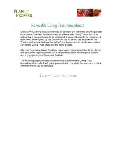 Trust Amendment PDF Template