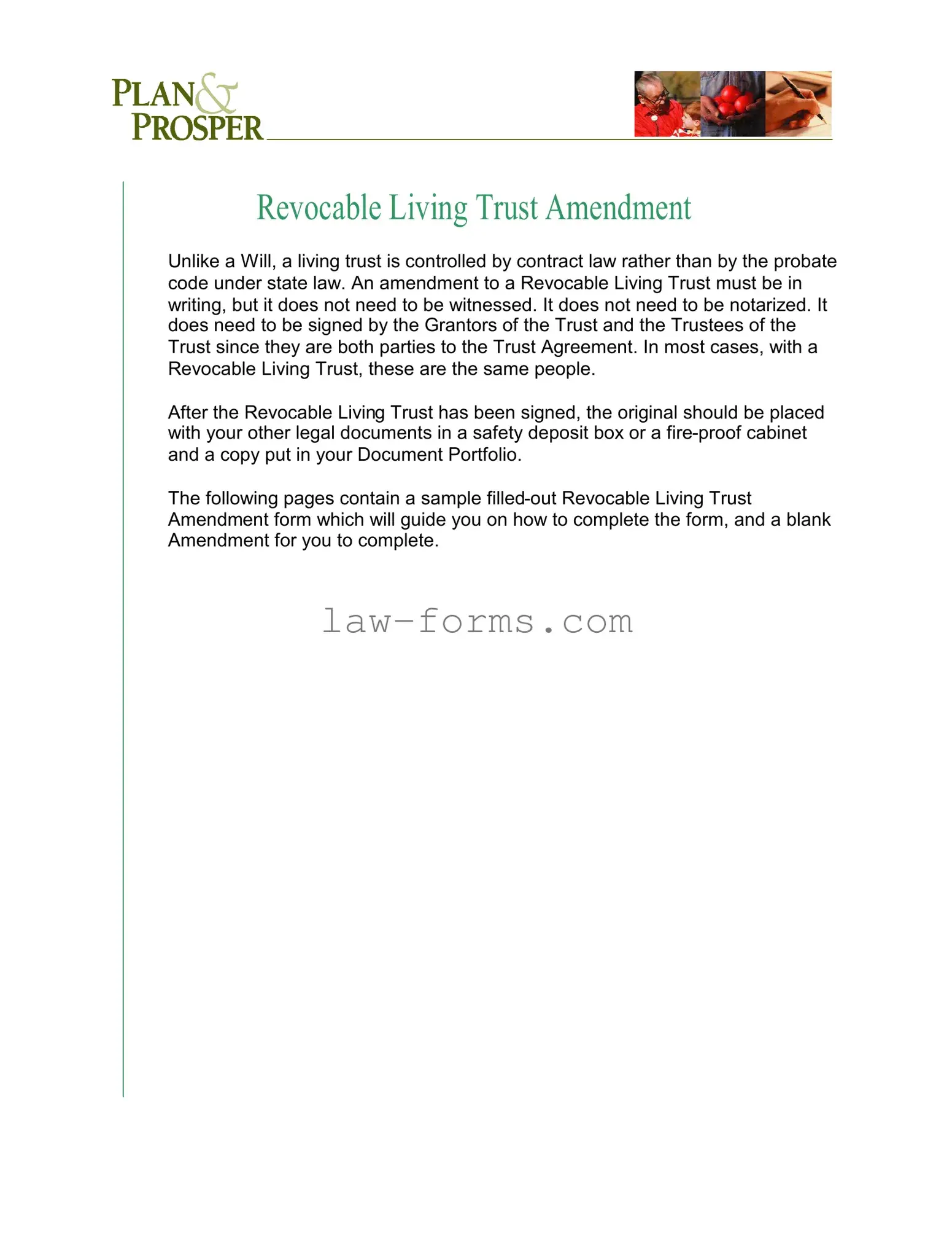 Trust Amendment PDF Template