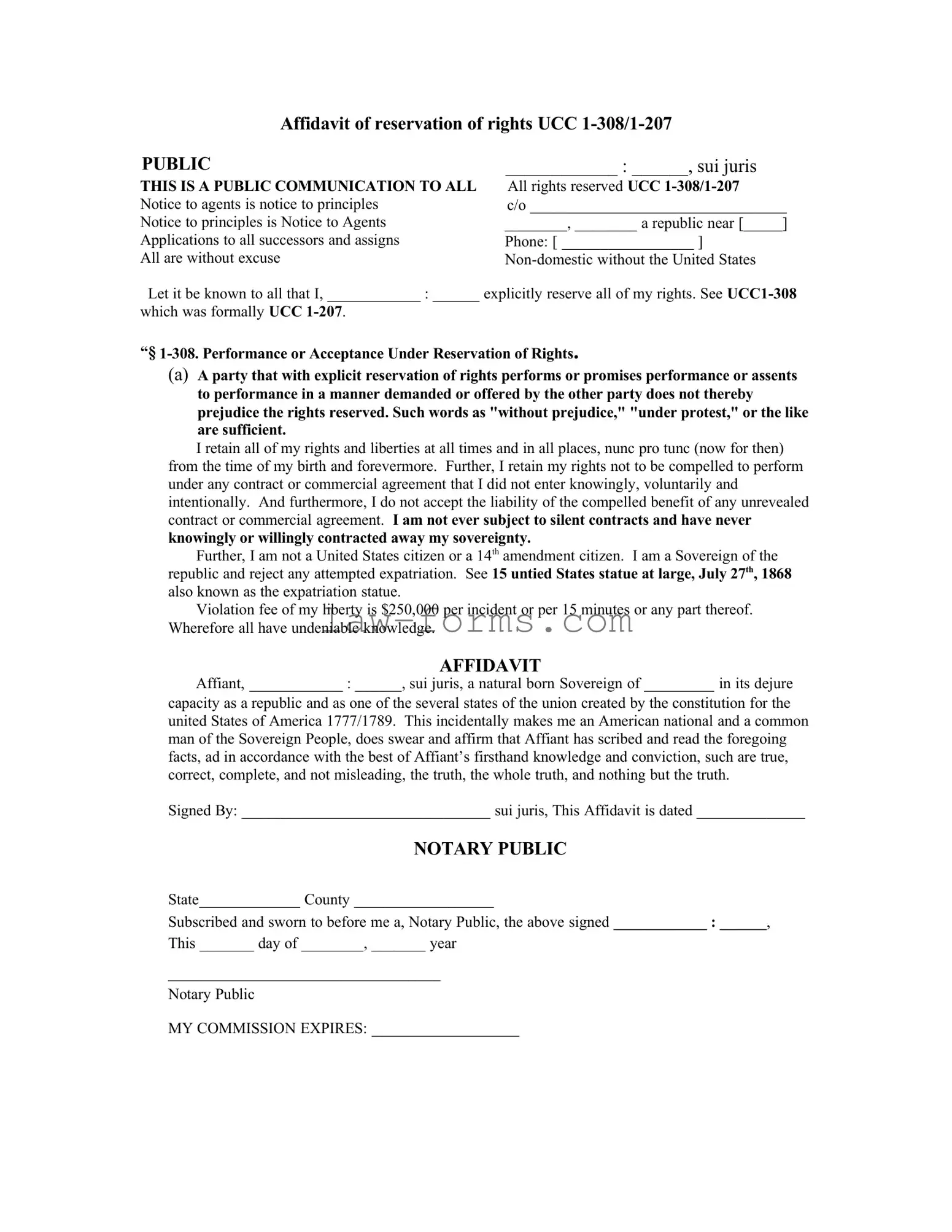 Ucc 1 308 PDF Template
