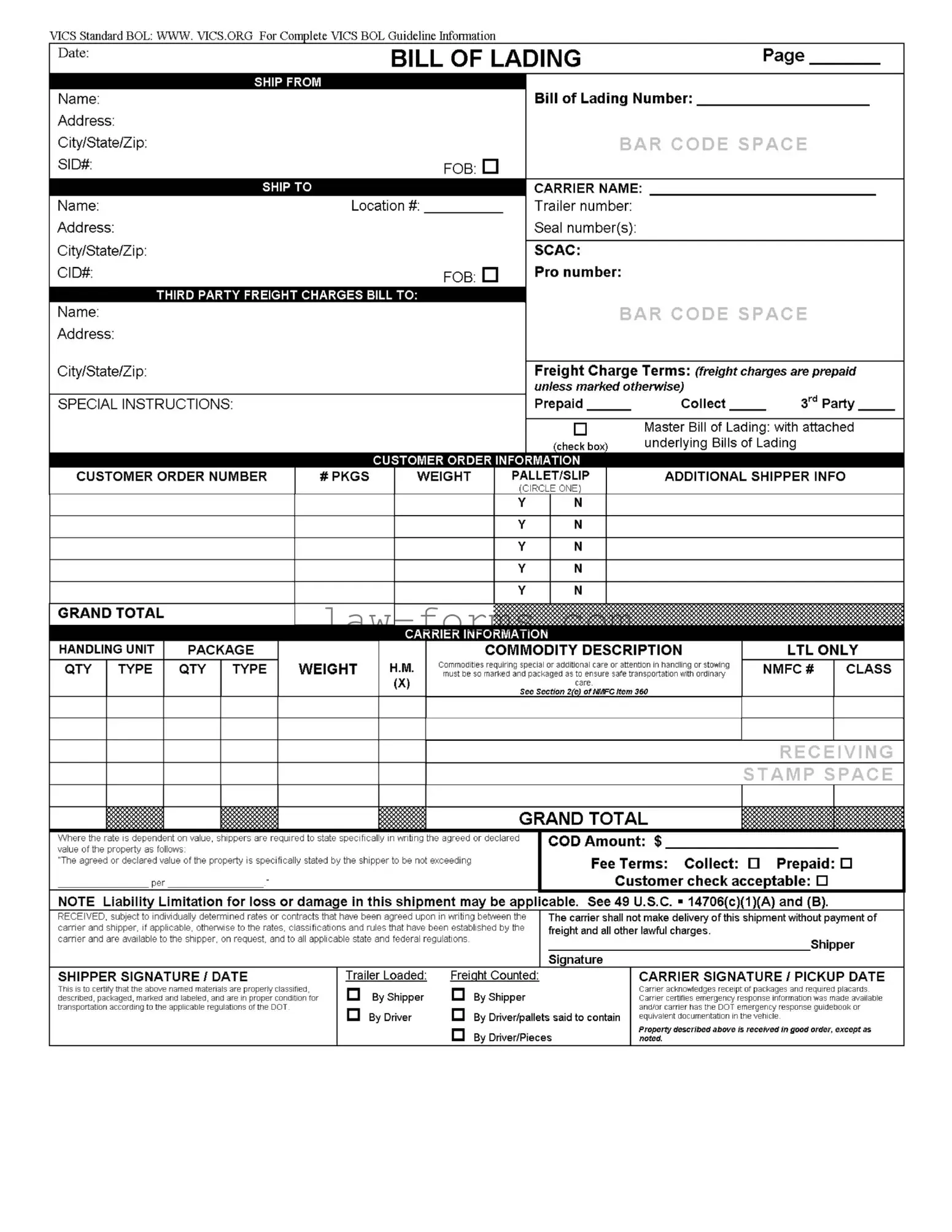 Vics Bol PDF Template