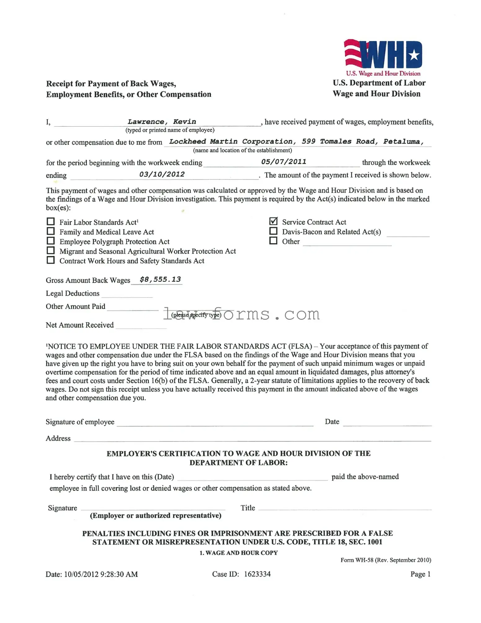 Wh 58 PDF Template